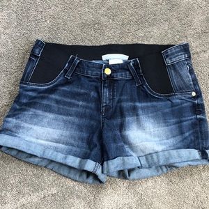 Denim maternity short